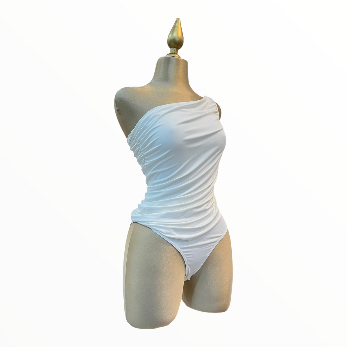 Body Manga Larga Asimétrico Blanco LC