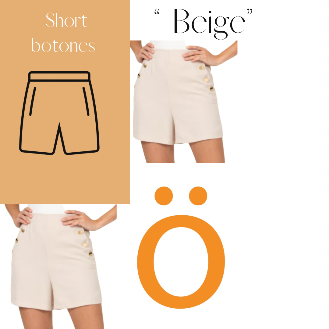 Short Para Dama Color Beige ERIVEL