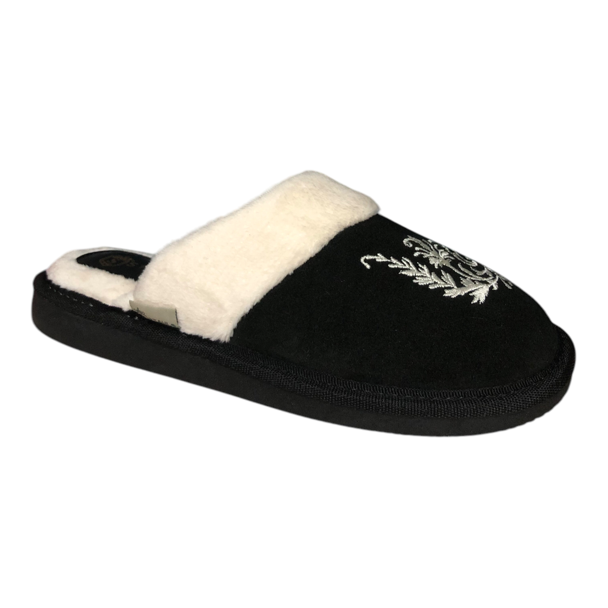 Pantufla de gamuza genuina negro dama STAHL