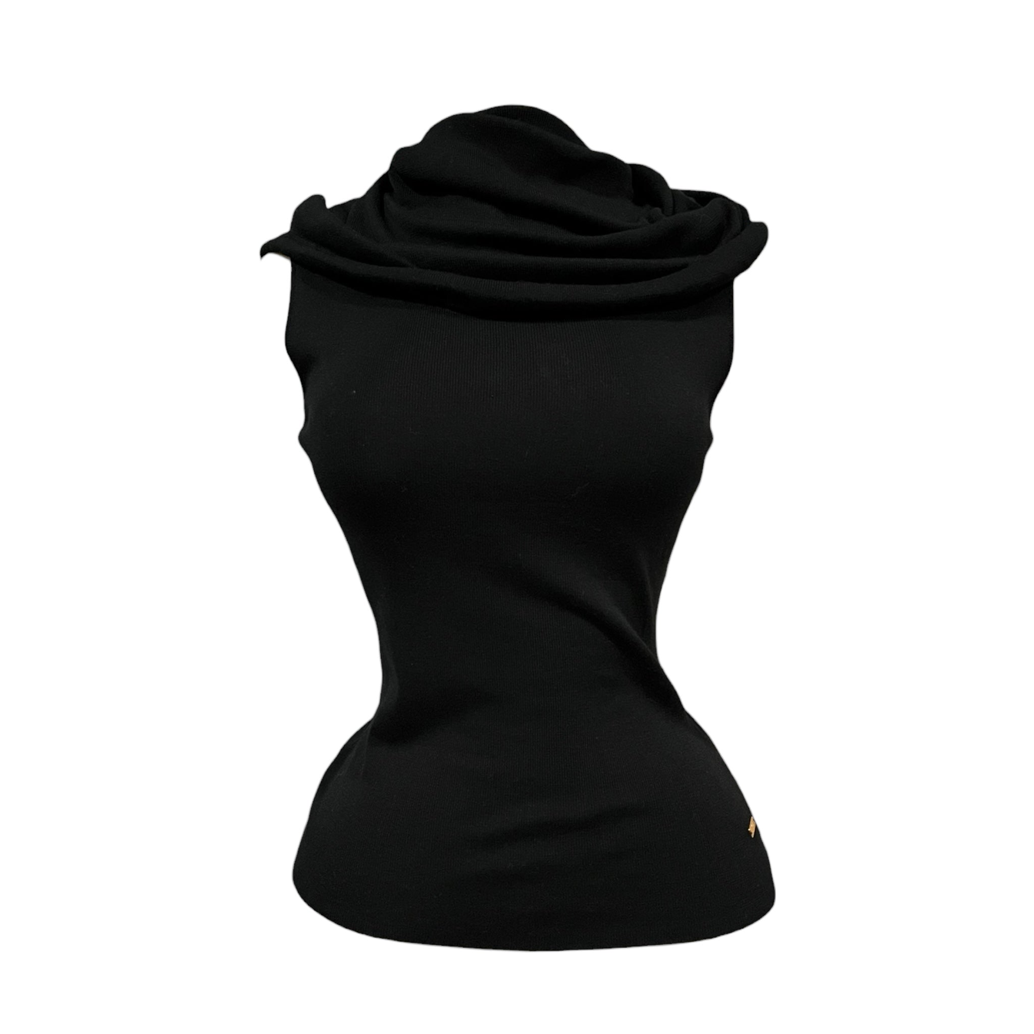 Blusa Sin Mangas Negro Cuello Suelto MUSSI