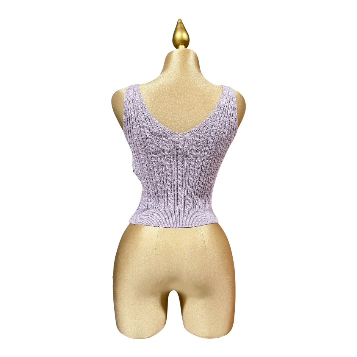 Top Tejido Cuello En V Color Lila Para Dama OM