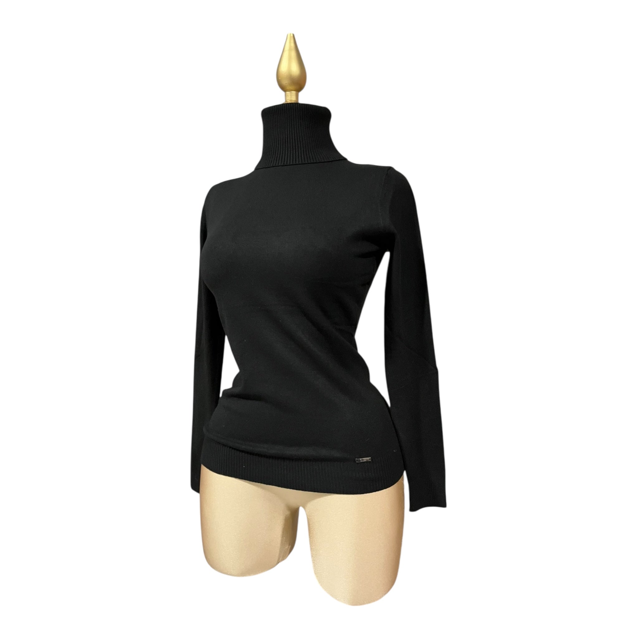 Blusa Negro Cuello Alto Para Dama MUSSI