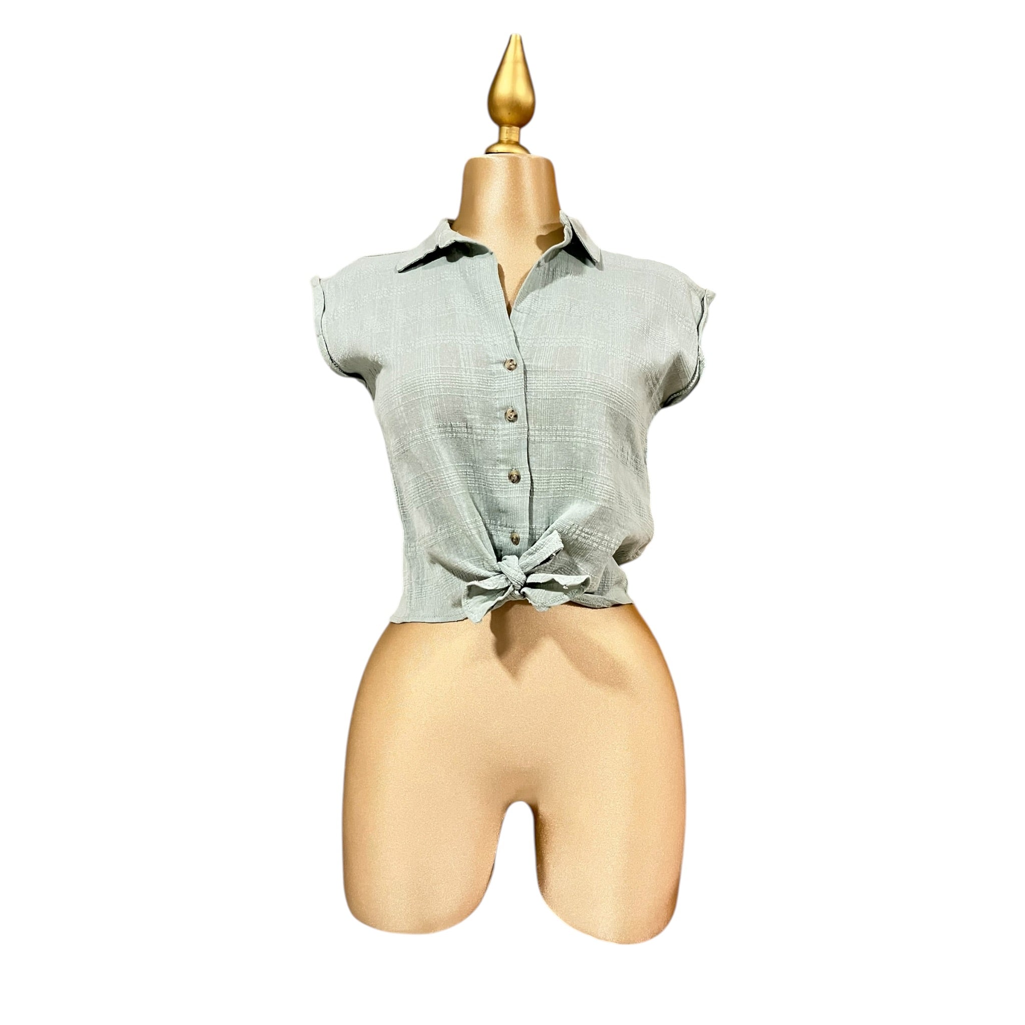 Blusa Con Nudo Al Frente Verde Menta LC