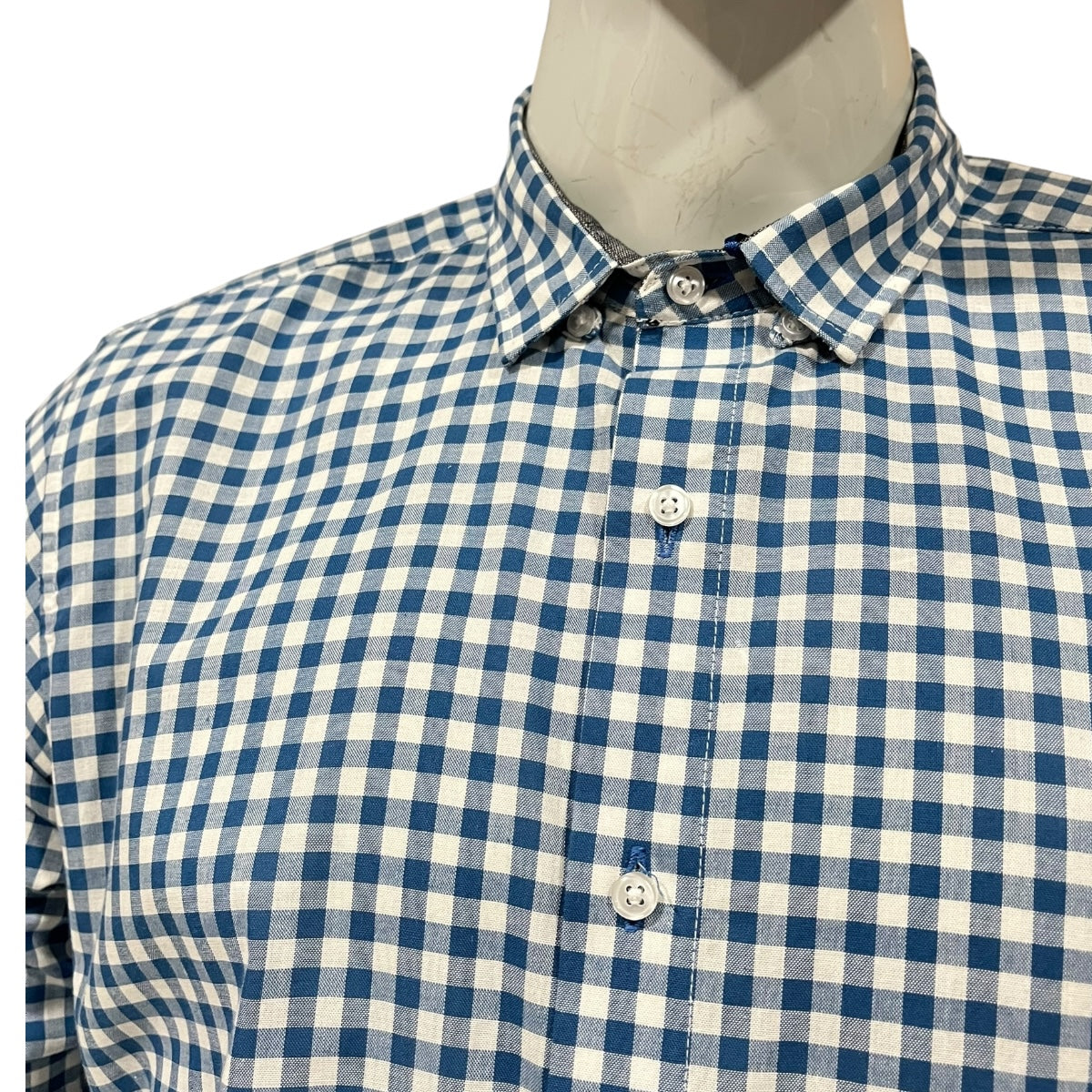 Camisa Azul Rey/Blanco Cuadros Para Caballero ZAREVICH COLLECTION
