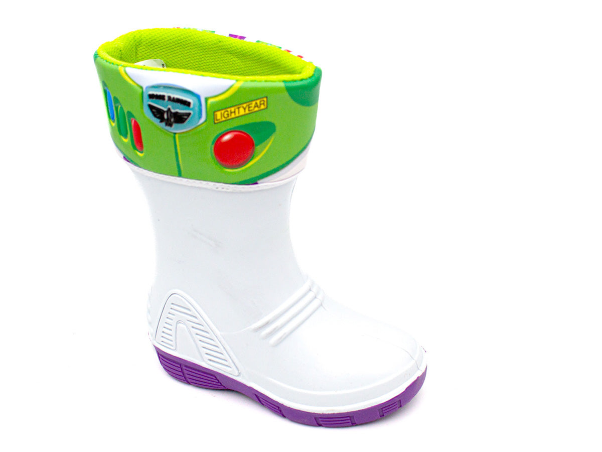 Bota De Lluvia Buzzy Blanco / Morado Bubble gummers