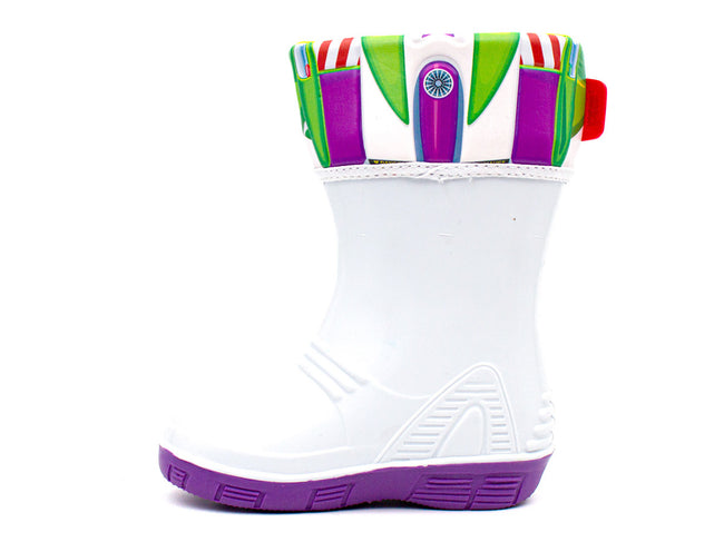 Bota De Lluvia Buzzy Blanco / Morado Bubble gummers
