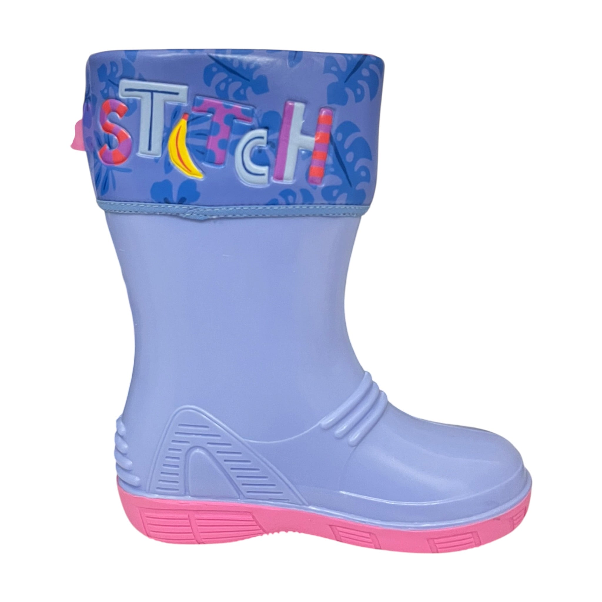 Bota De Lluvia Bongo Celeste/Rosa Bubble Gummers