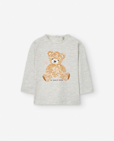 Playera Gris "My Favorite Friend" Para Bebé Niña Losan