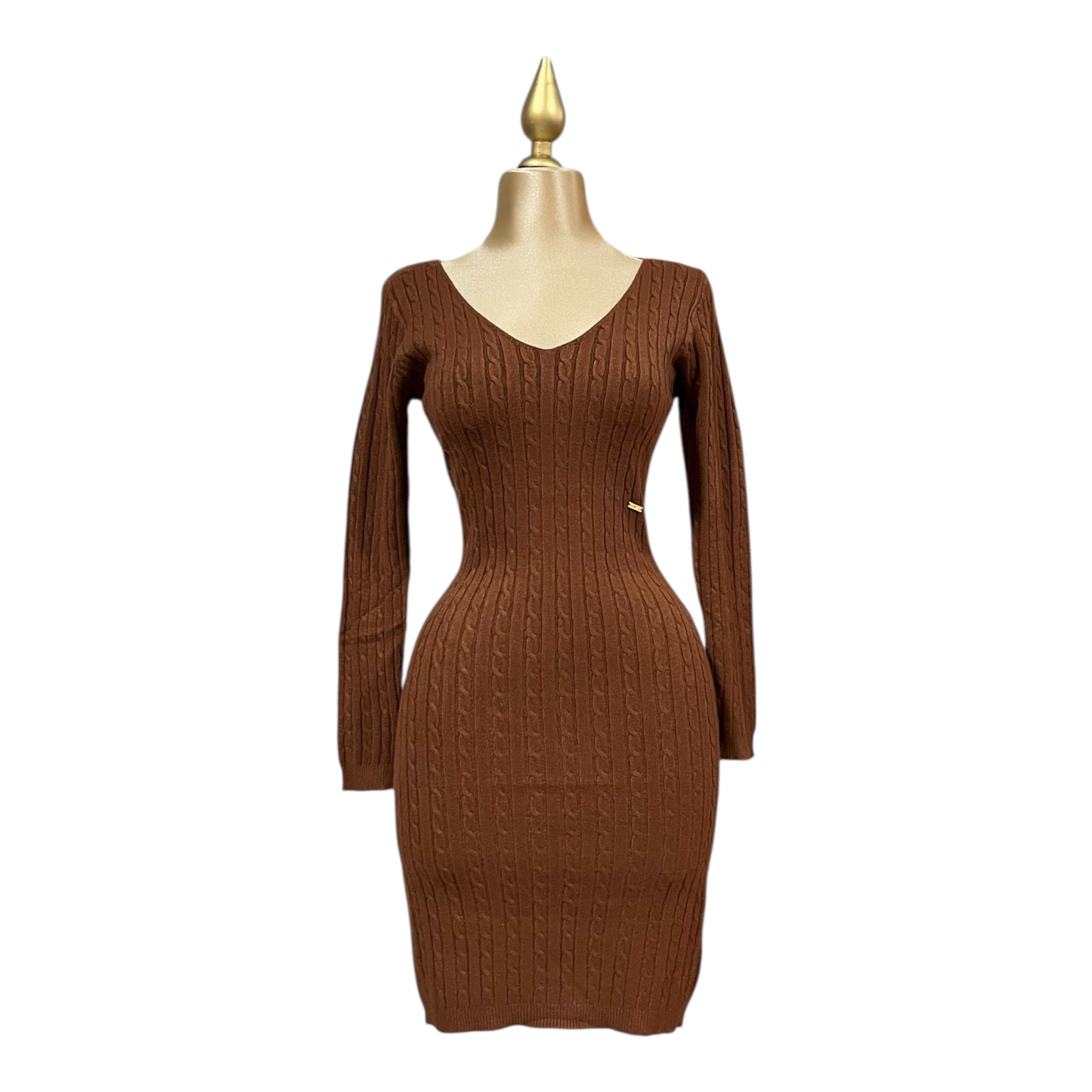 Vestido Tejido Ocre Para Dama MUSSI