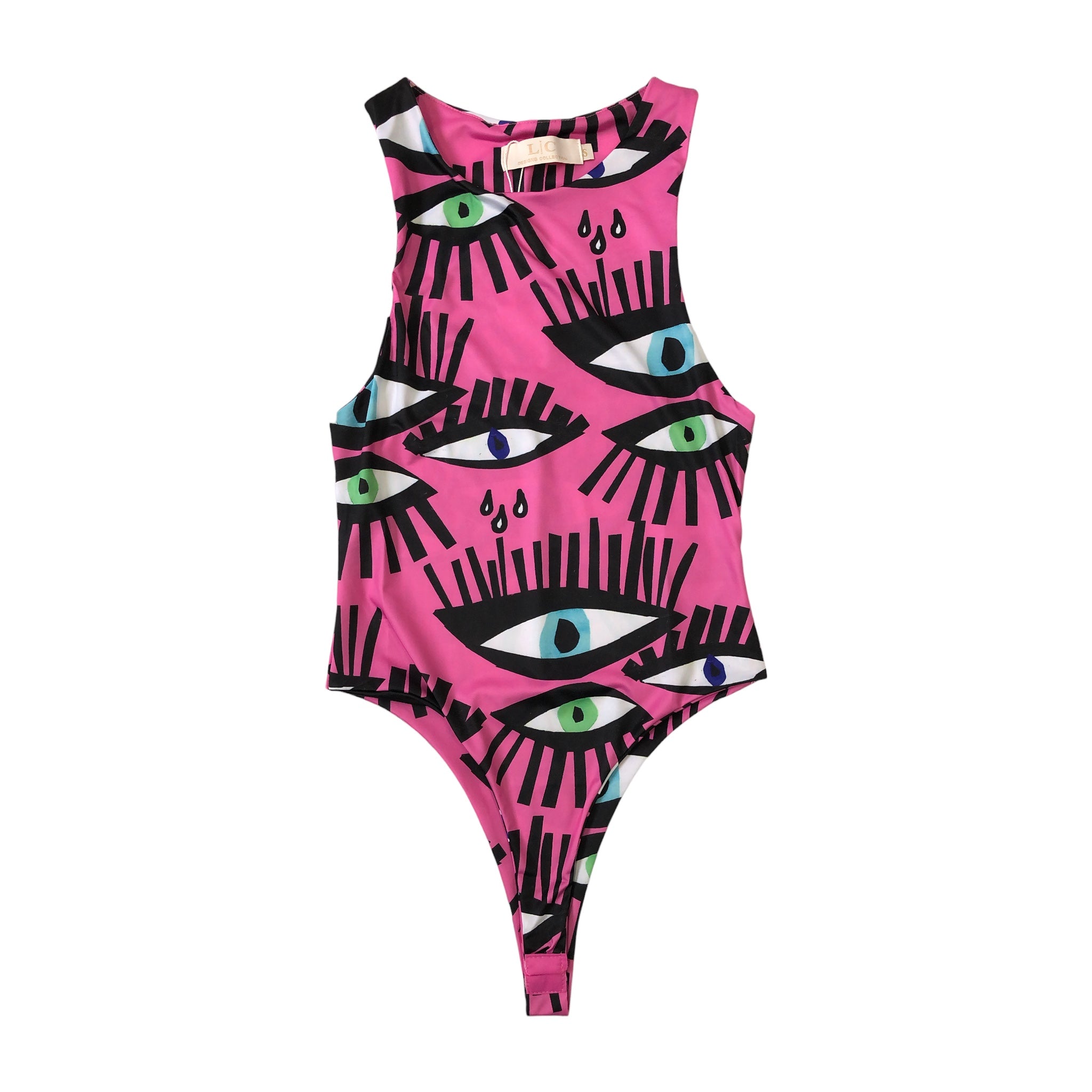 Body Fucsia Estampado Ojos LC.