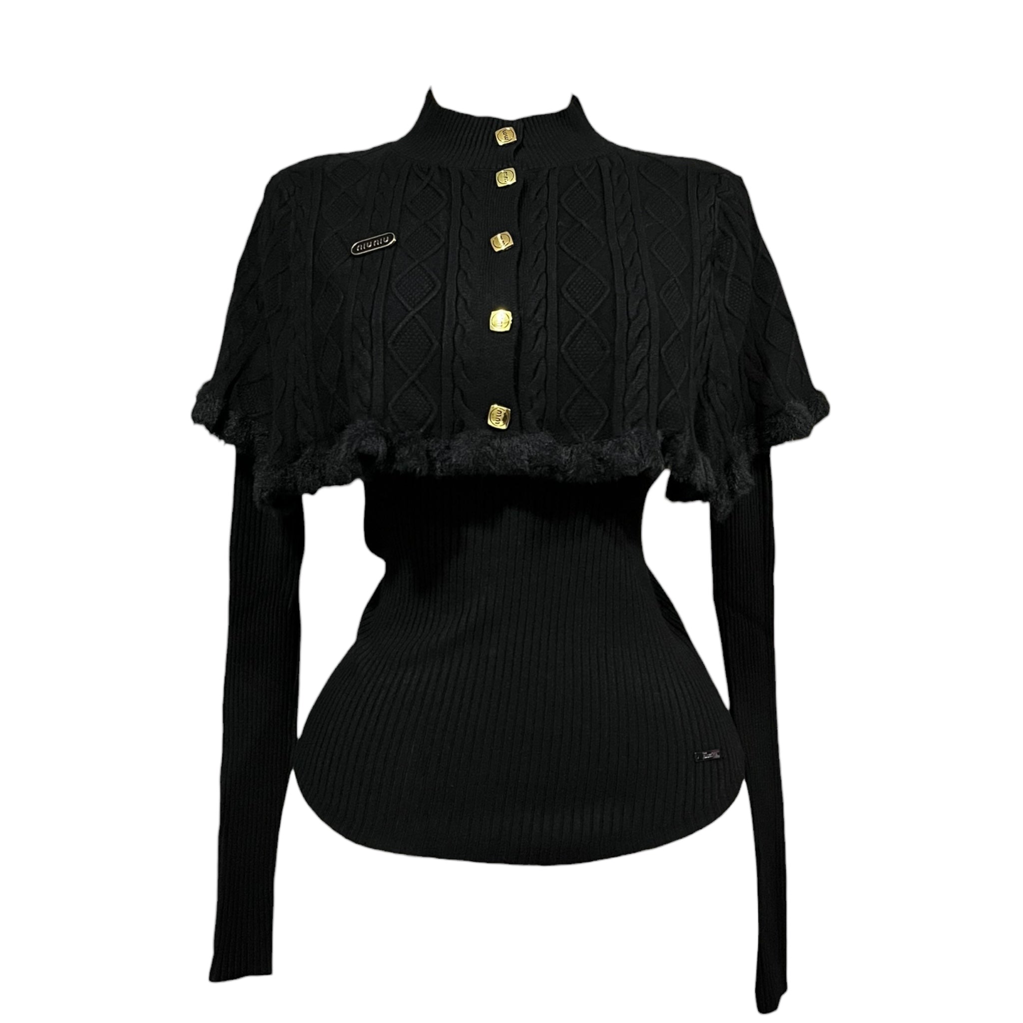 Dúo de Suéter Y Capa Negro Para Dama MUSSI