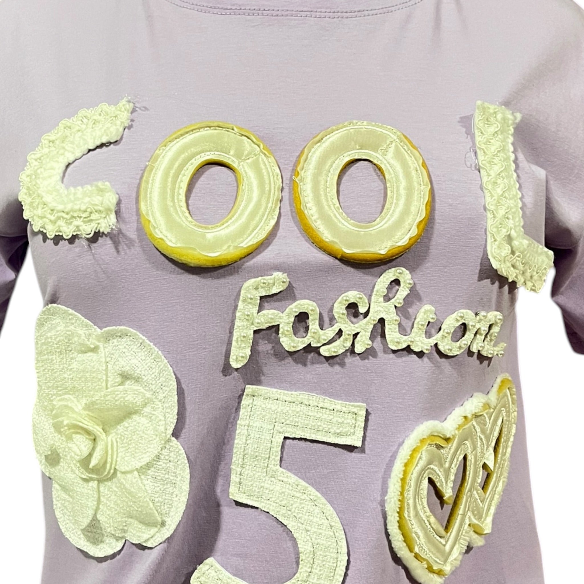 Playera Texto Estampado Lila LC