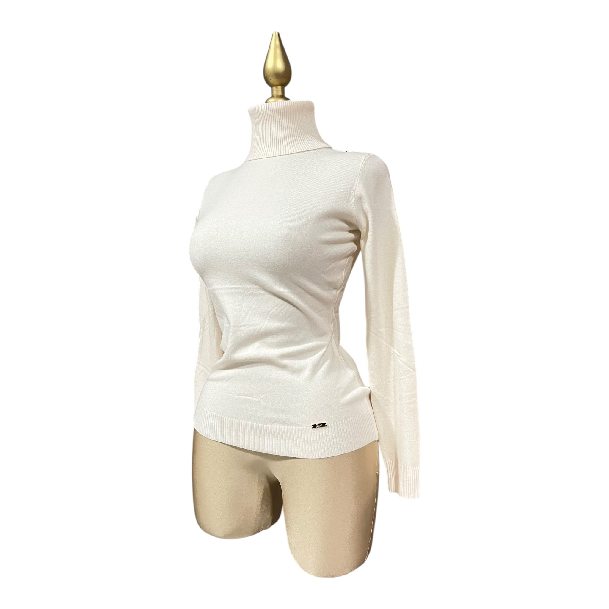 Blusa Hueso Cuello Alto Para Dama MUSSI