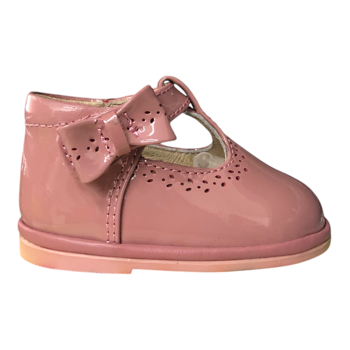 Zapato Charol Rosa Quemado Para Bebé Niña Mini Burbujas