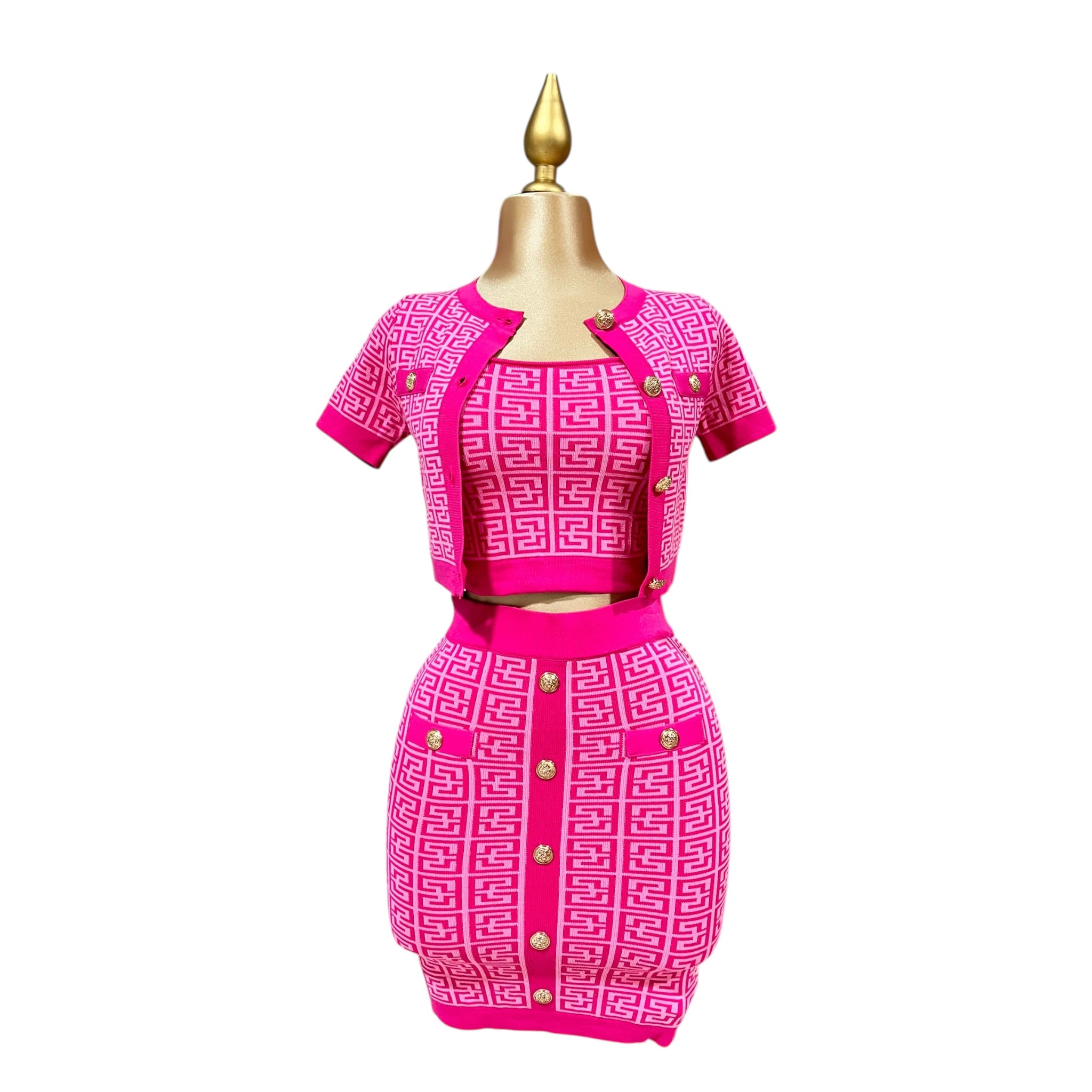 Conjunto falda top ensamble Fucsia LC