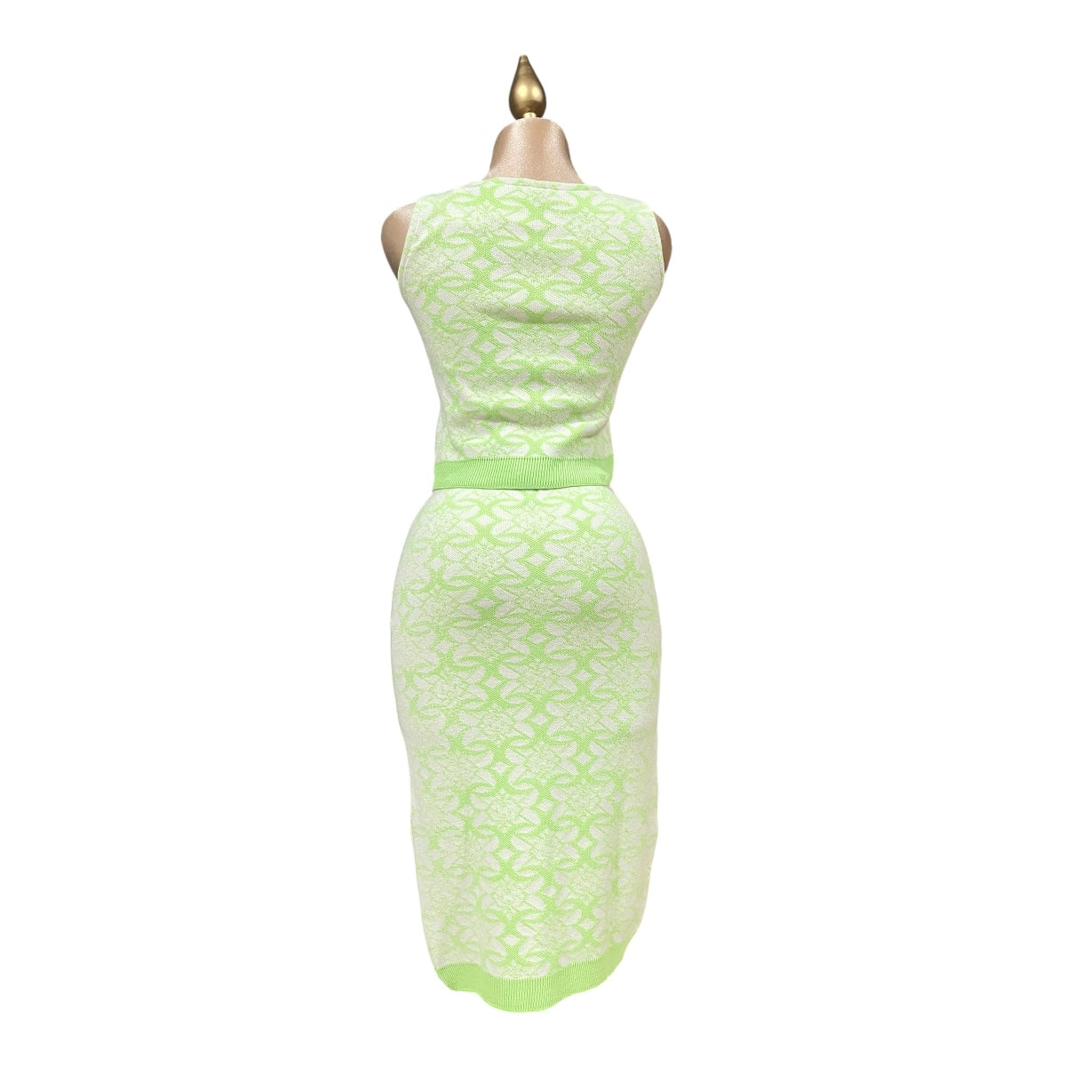 Conjunto Blusa/Falda Lápiz Color Verde Neón OM