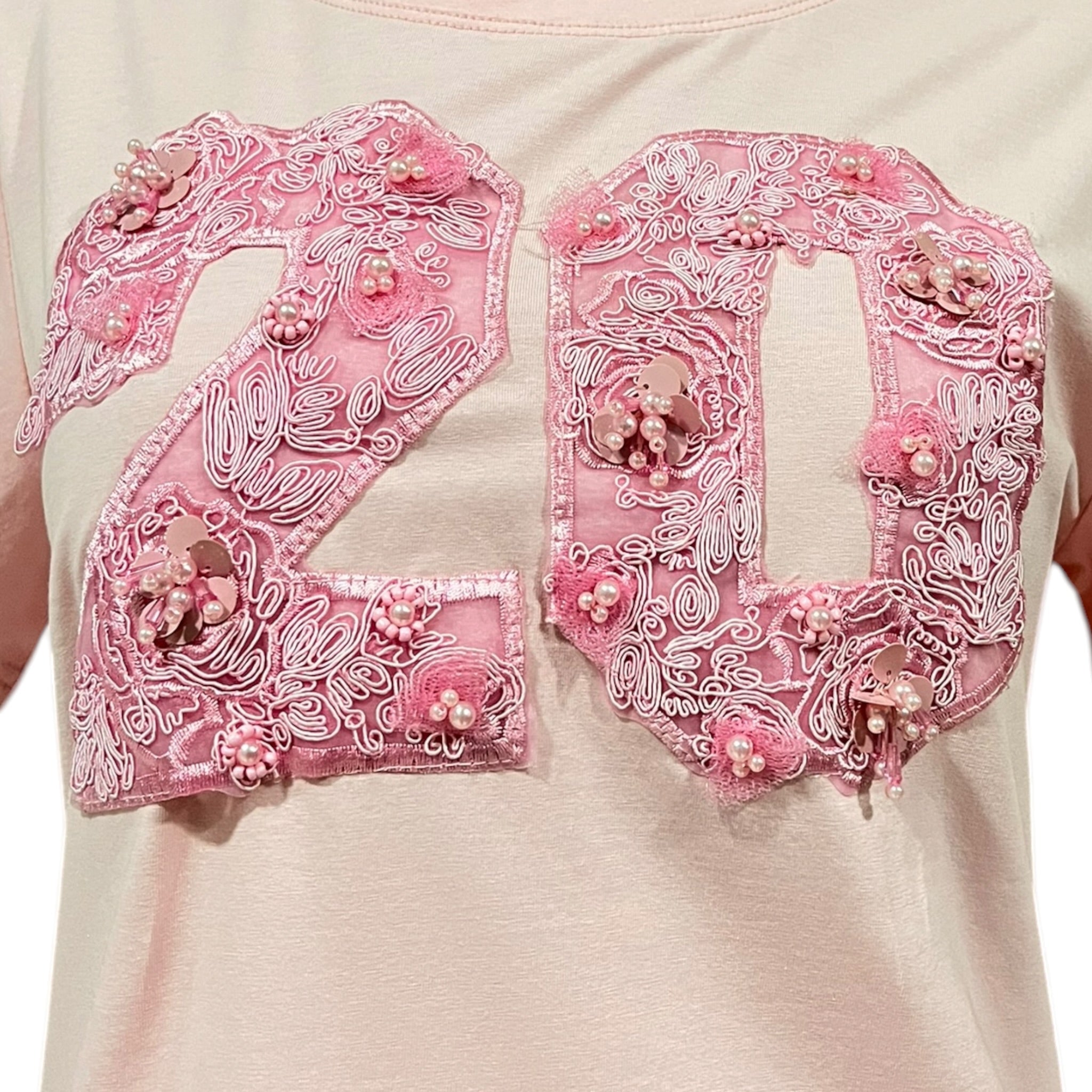 Playera Detalle Encaje Rosa LC