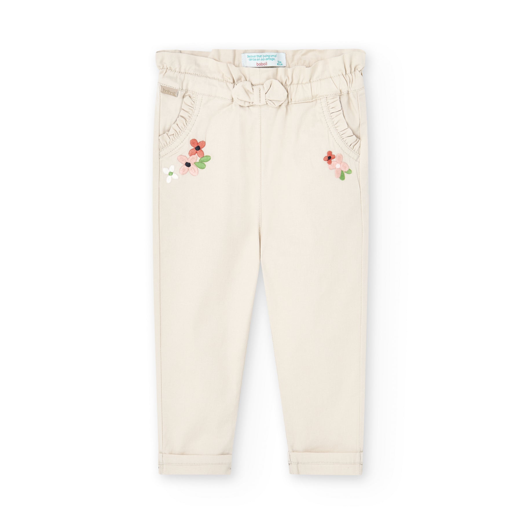 Pantalón Gabardina Créme Para Niña BOBOLI