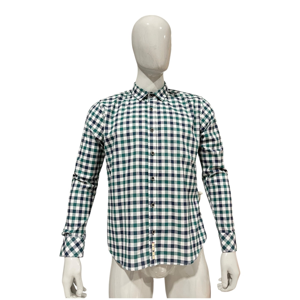 Camisa Verde/Marino Cuadros Para Caballero ZAREVICH COLLECTION