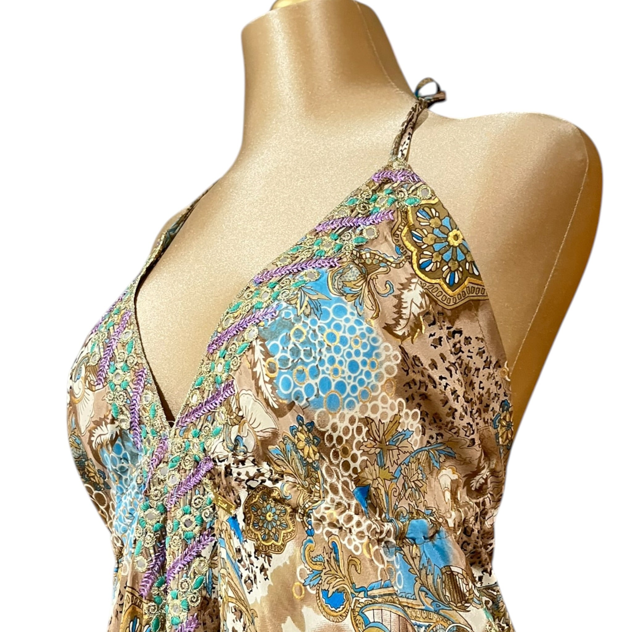 Vestido Halter Multicolor Café Mussi