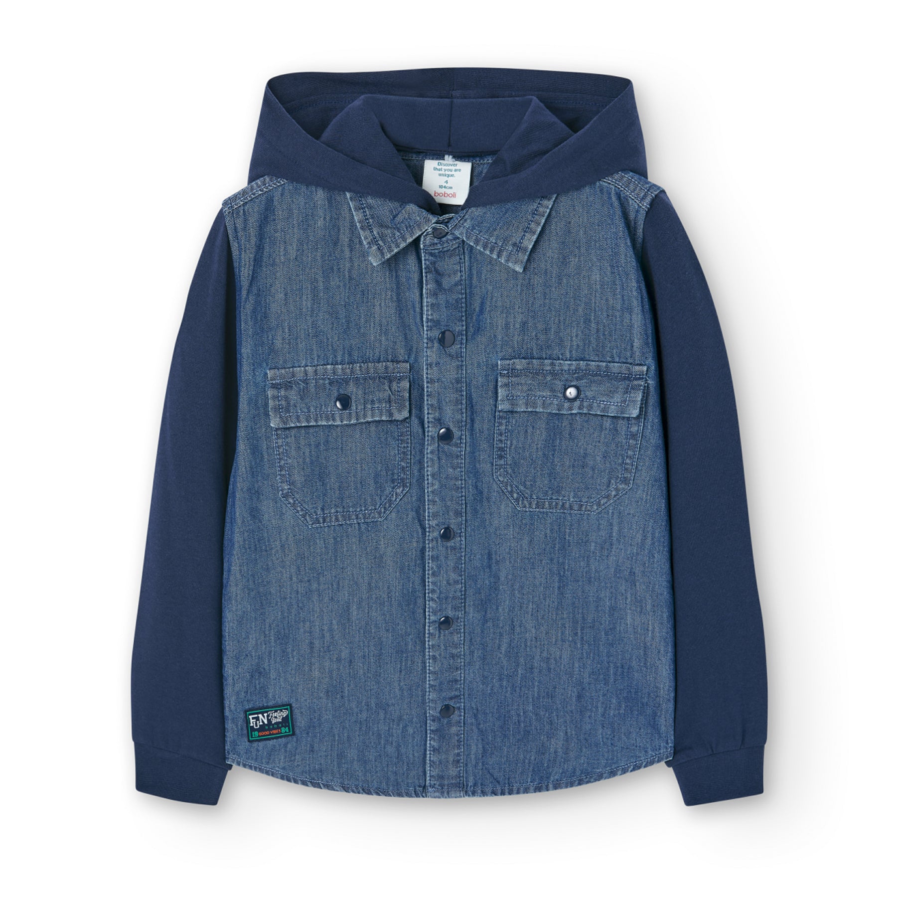 Camisa Denim “ENJOY” Para Niño BOBOLI