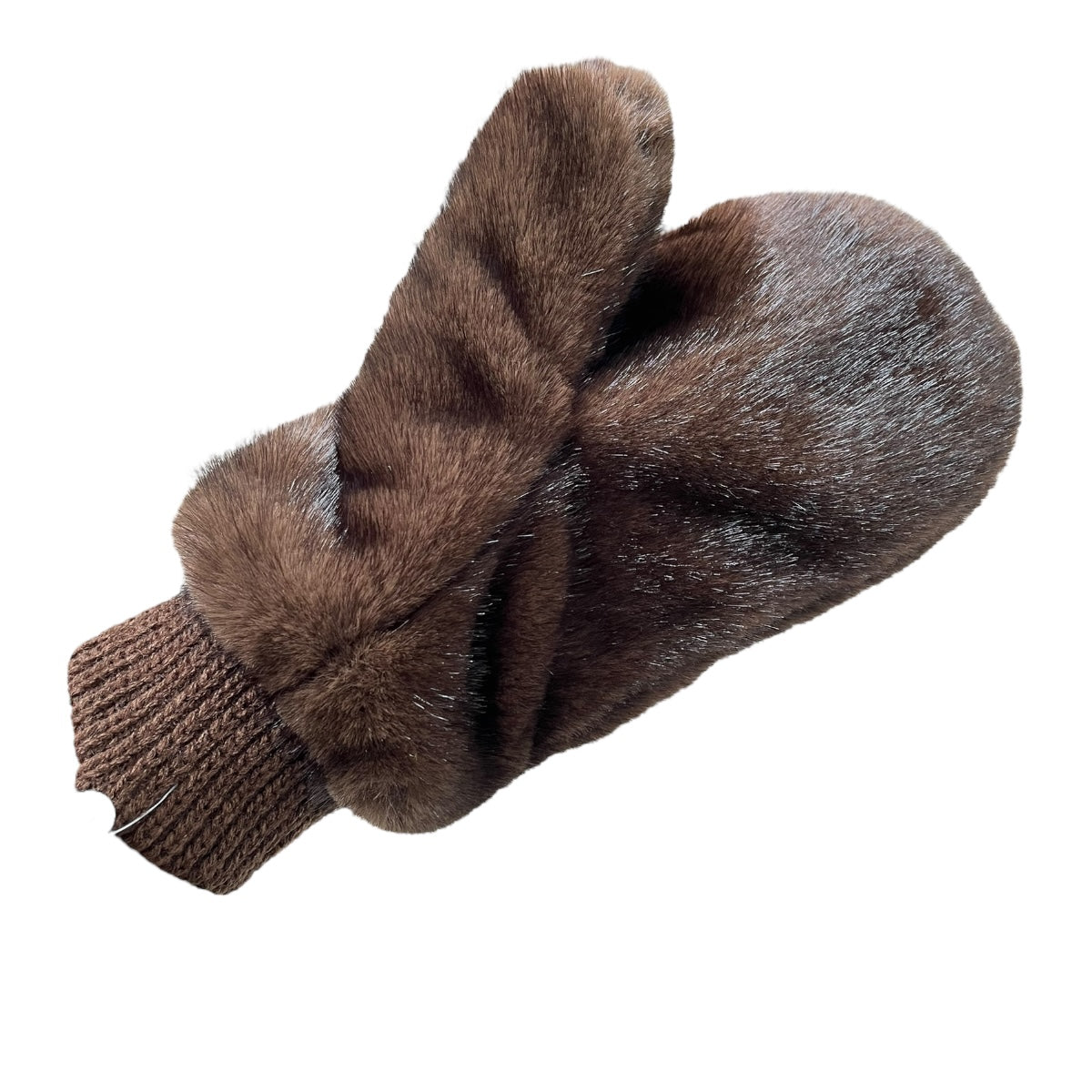 Guantes Café Peluche Para Dama MUSSI