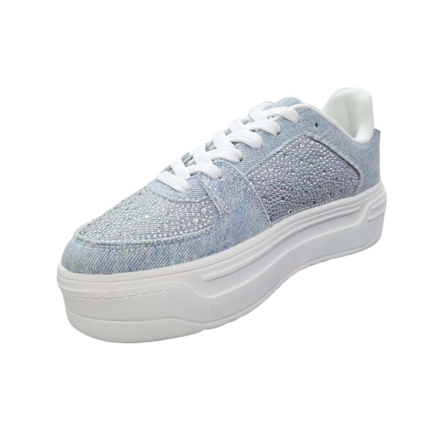 Tenis Denim Plataforma Con Pedrería LILIANA