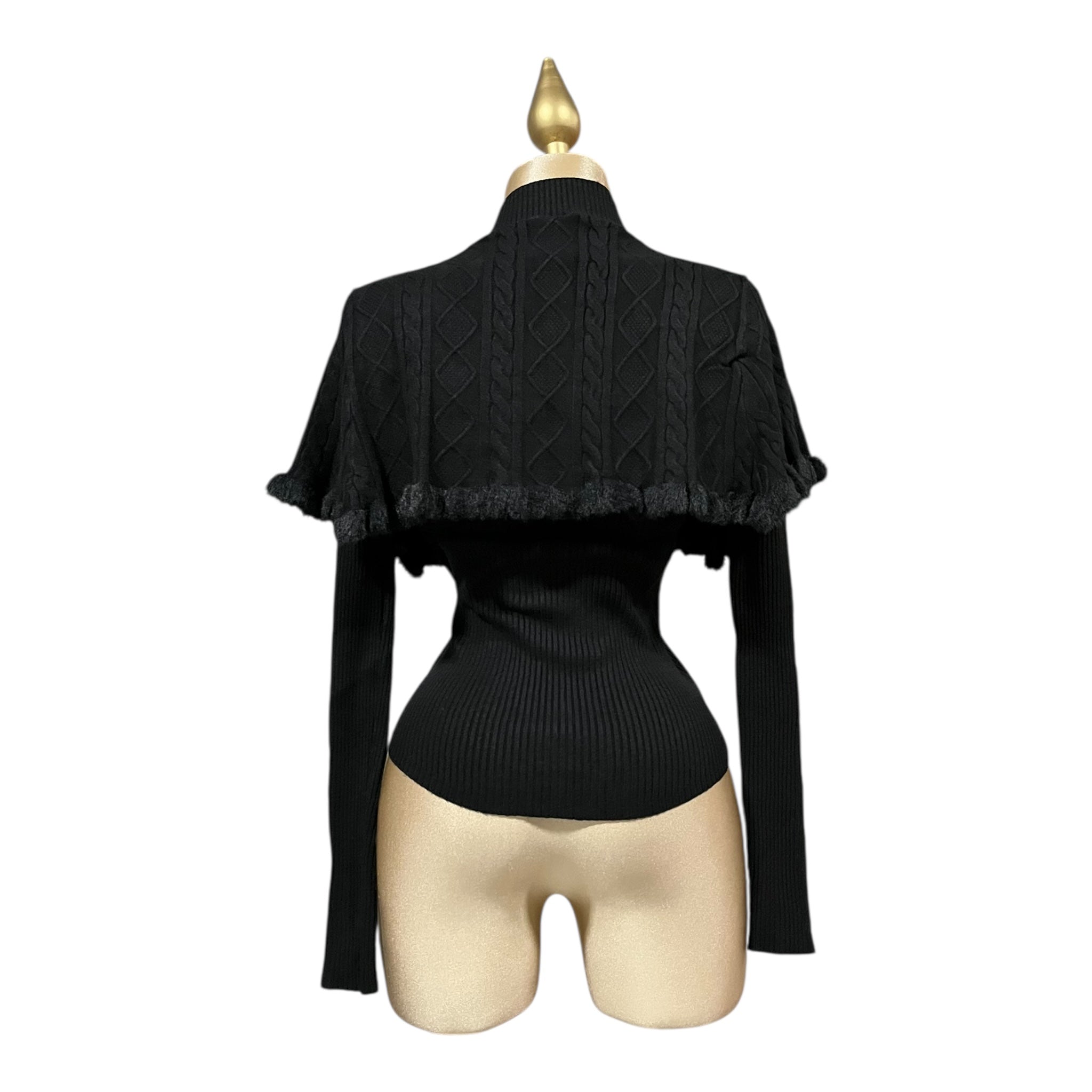 Dúo de Suéter Y Capa Negro Para Dama MUSSI