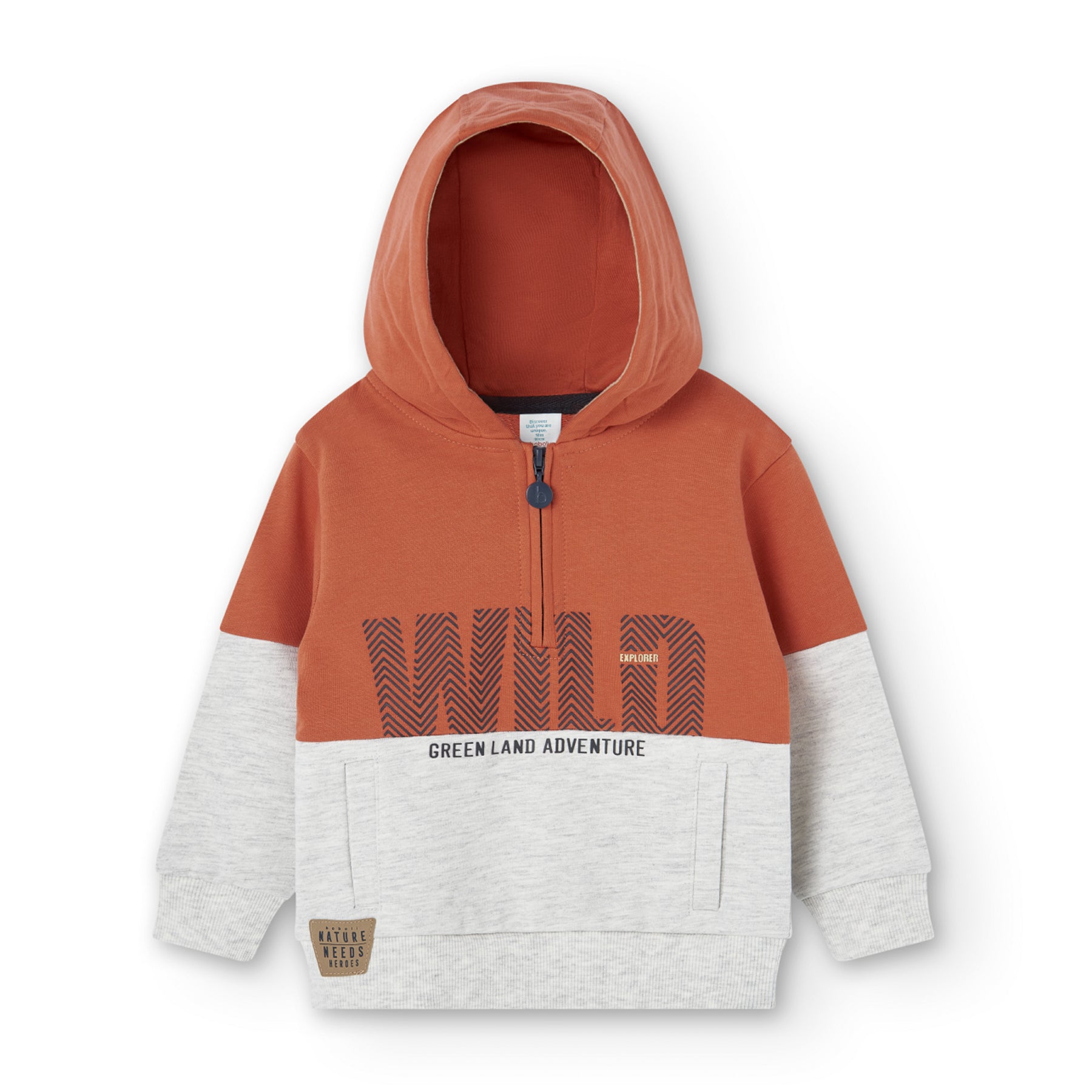 Sudadera De Felpa Con Capucha Para Niño Color Naranja BOBOLI