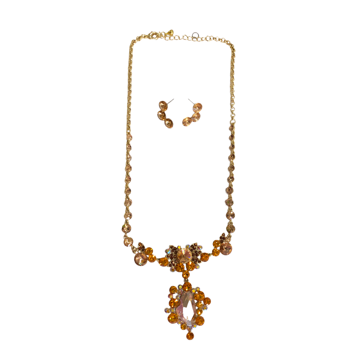 Juego De Collar Y Aretes Cristal Checo