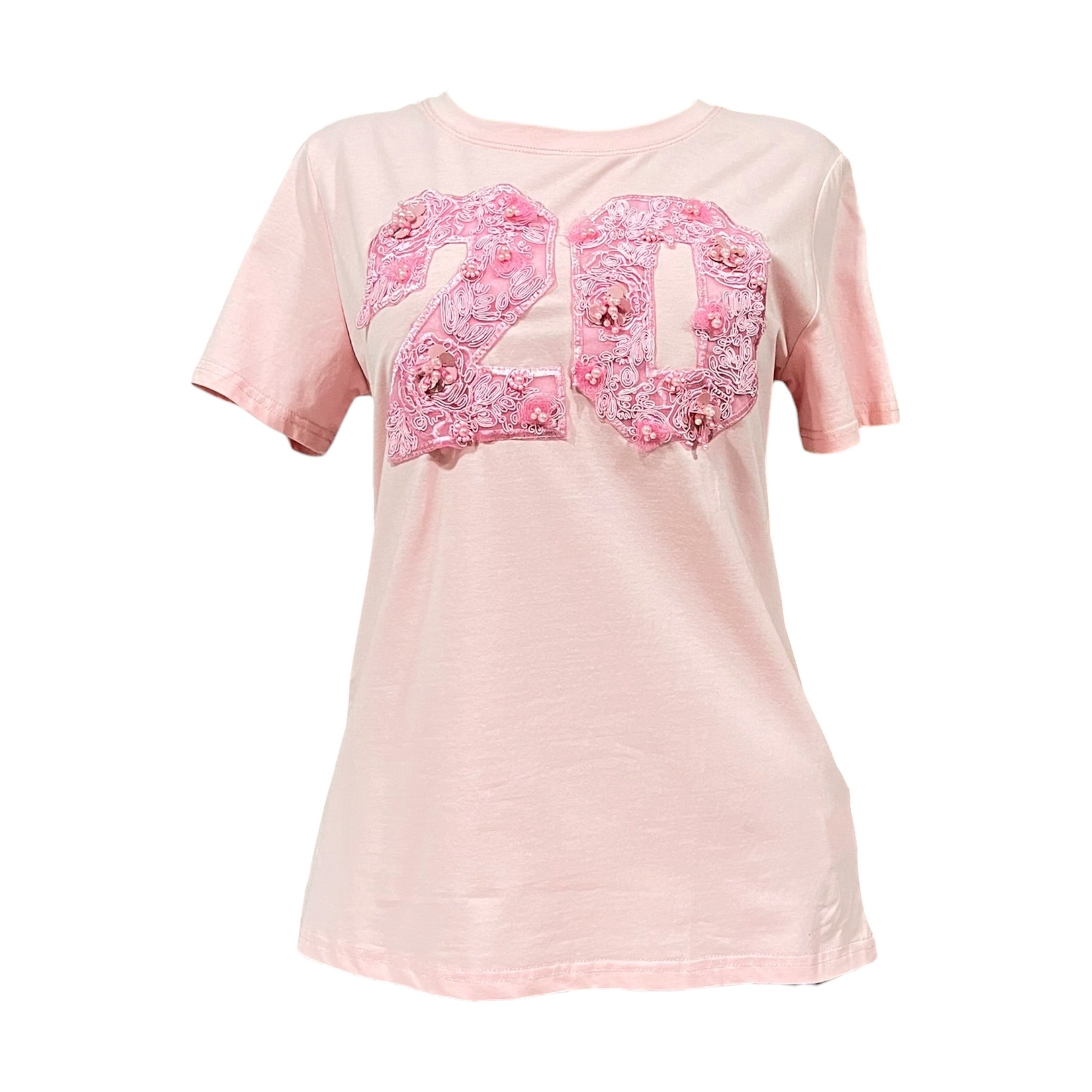 Playera Detalle Encaje Rosa LC