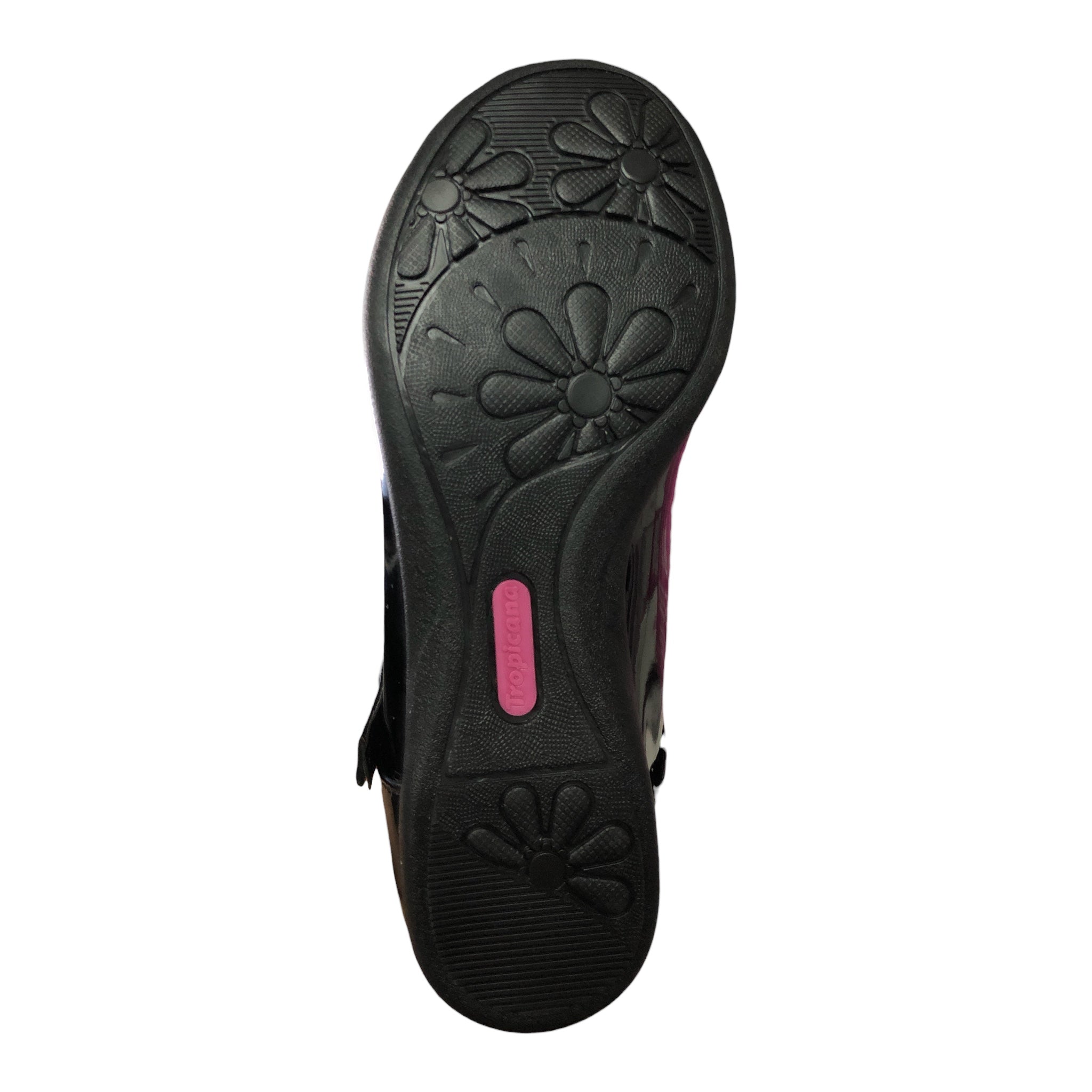 Zapato Escolar Charol Con Moño Color Negro Tropicana