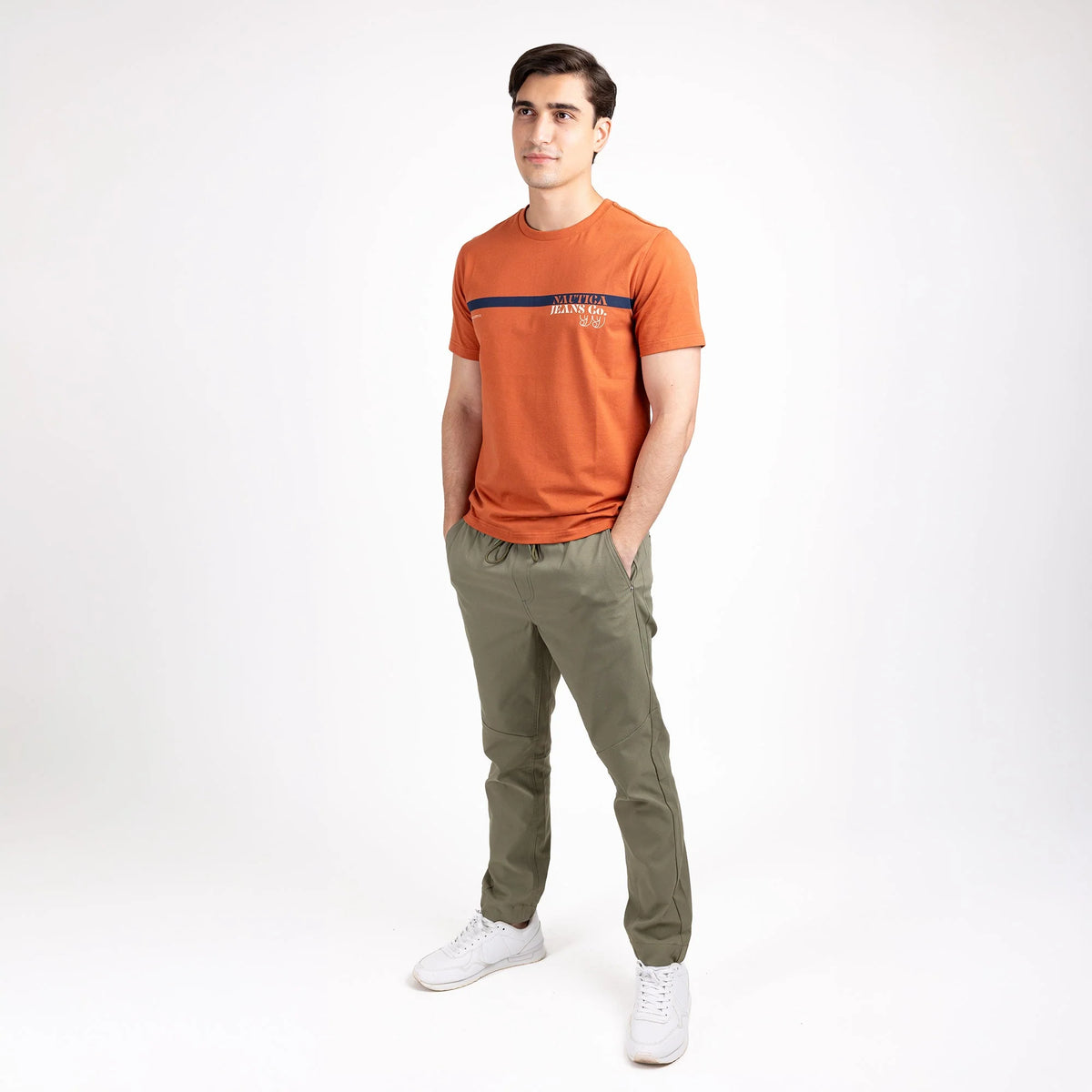 Playera Manga Corta De Hombre Texto Estampado Shedron Nautica Jeans