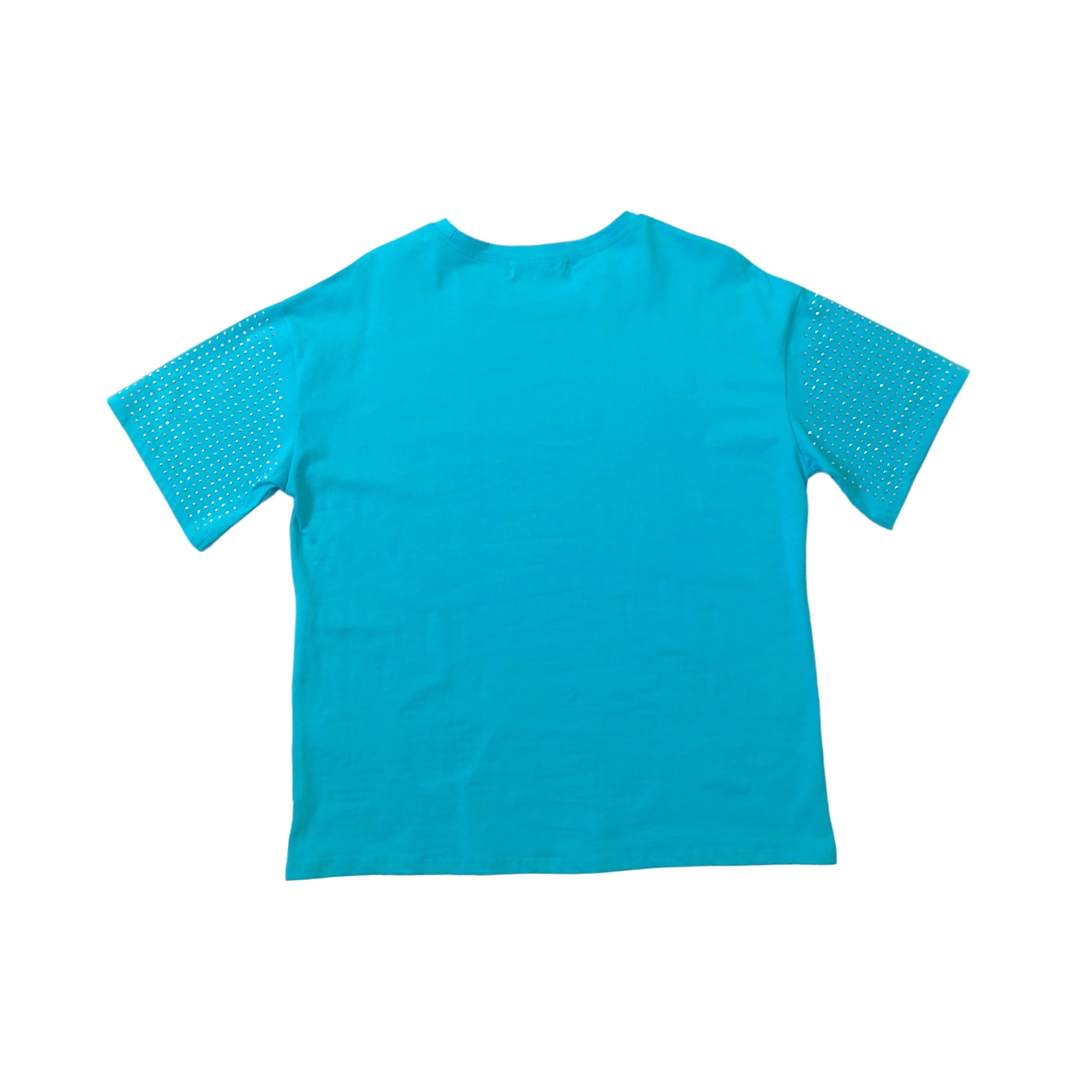 Playera Azul Curvy Con Pedrería LC