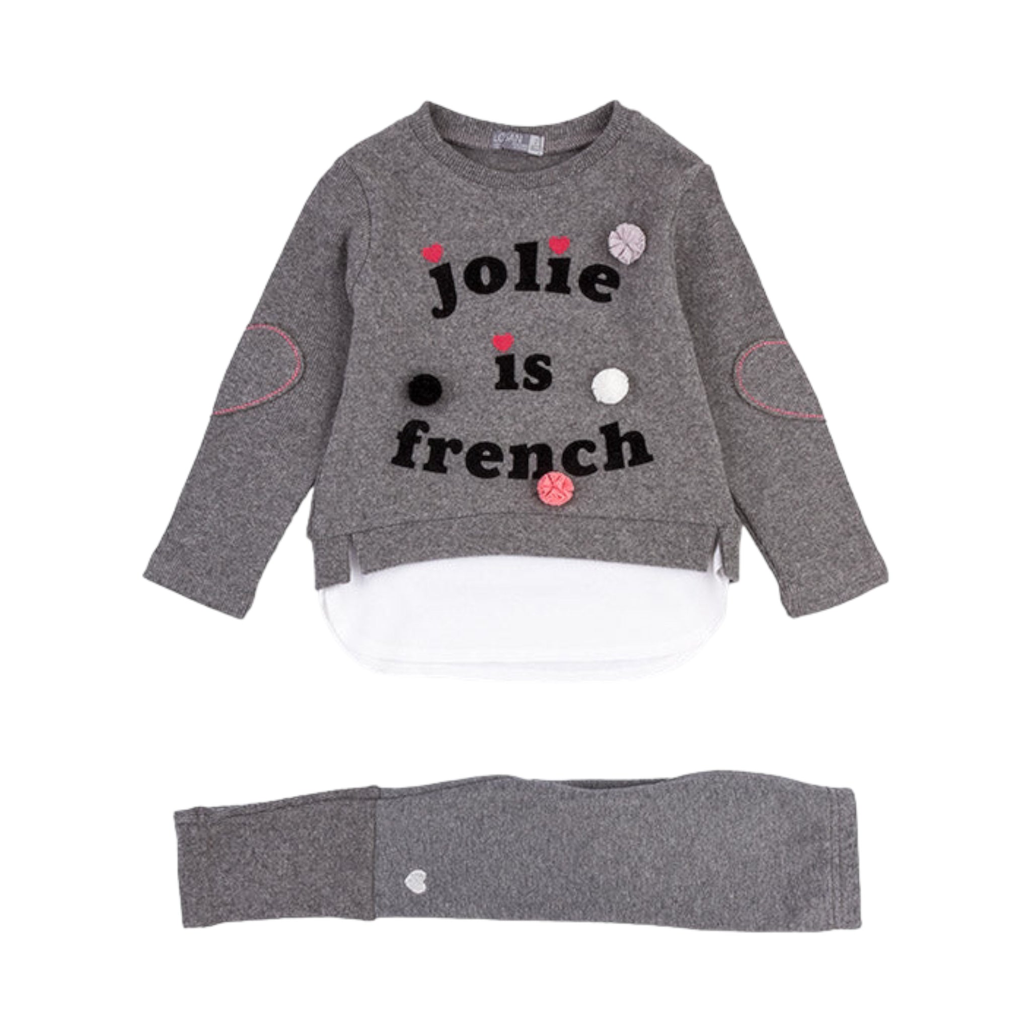 Conjunto De Camiseta "Jolie Is French" Y Legging Niña Losan