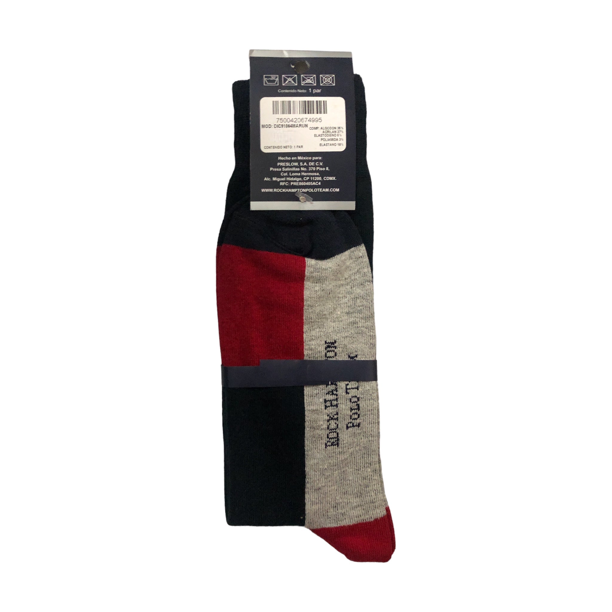 Calcetines Rojo/Azul Para Caballero Rock Hampton Polo Team