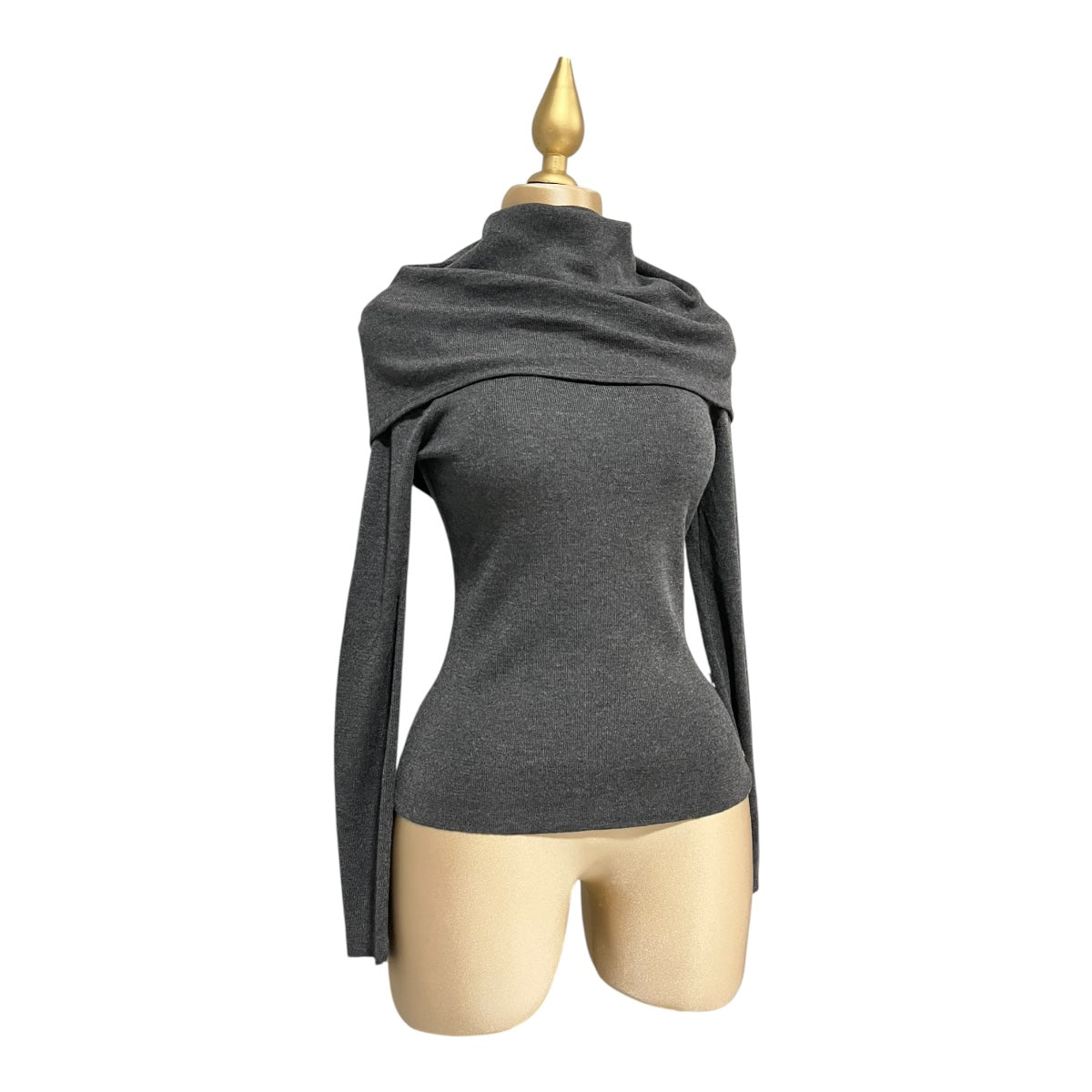 Suéter Gris Cuello Suelto Para Dama MUSSI