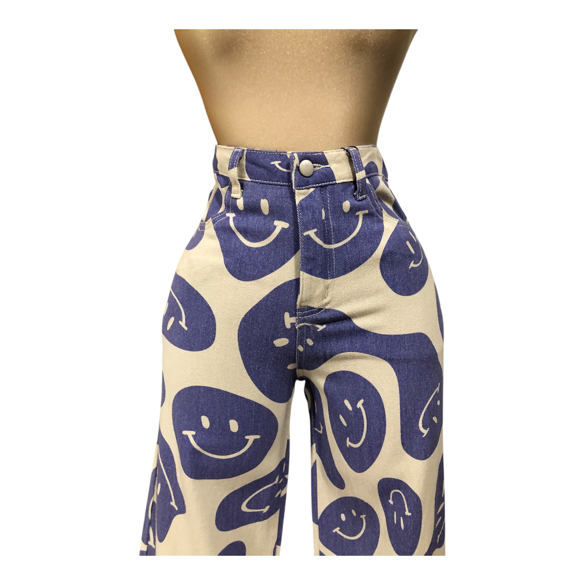 Pantalón estampado caritas azul Erivel