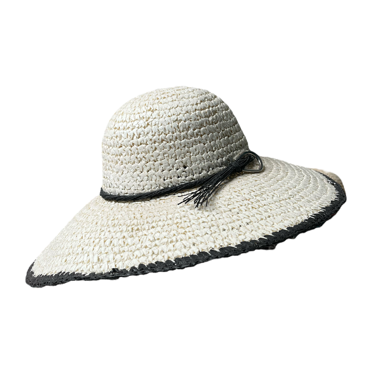 Sombrero Playero Paja Negro PREMIER