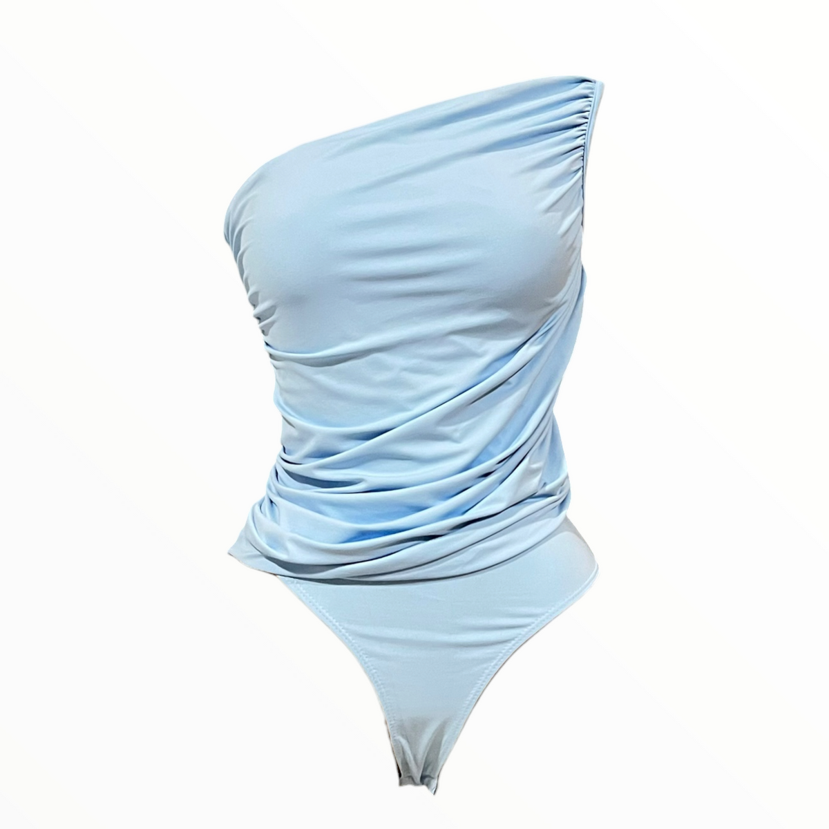Body Manga Larga Asimétrico Azul LC