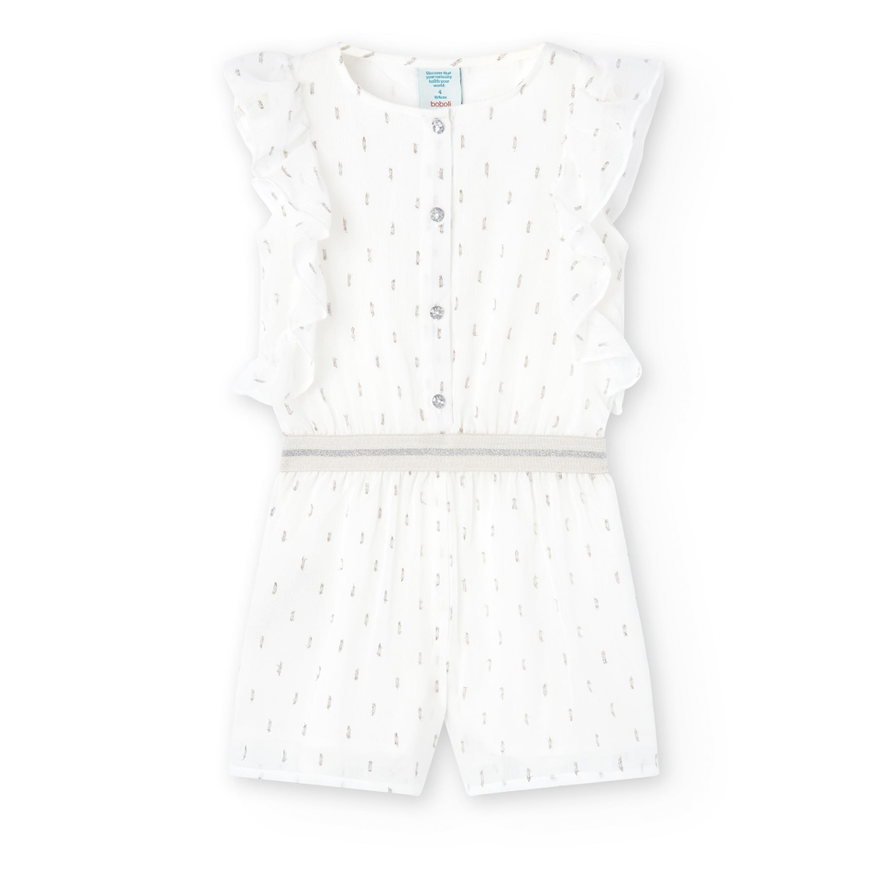 Overol De Gasa Color Blanco Para Niña BOBOLI