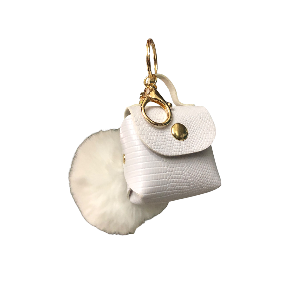 Llavero Bolsita Con Pompón Efecto Serpiente