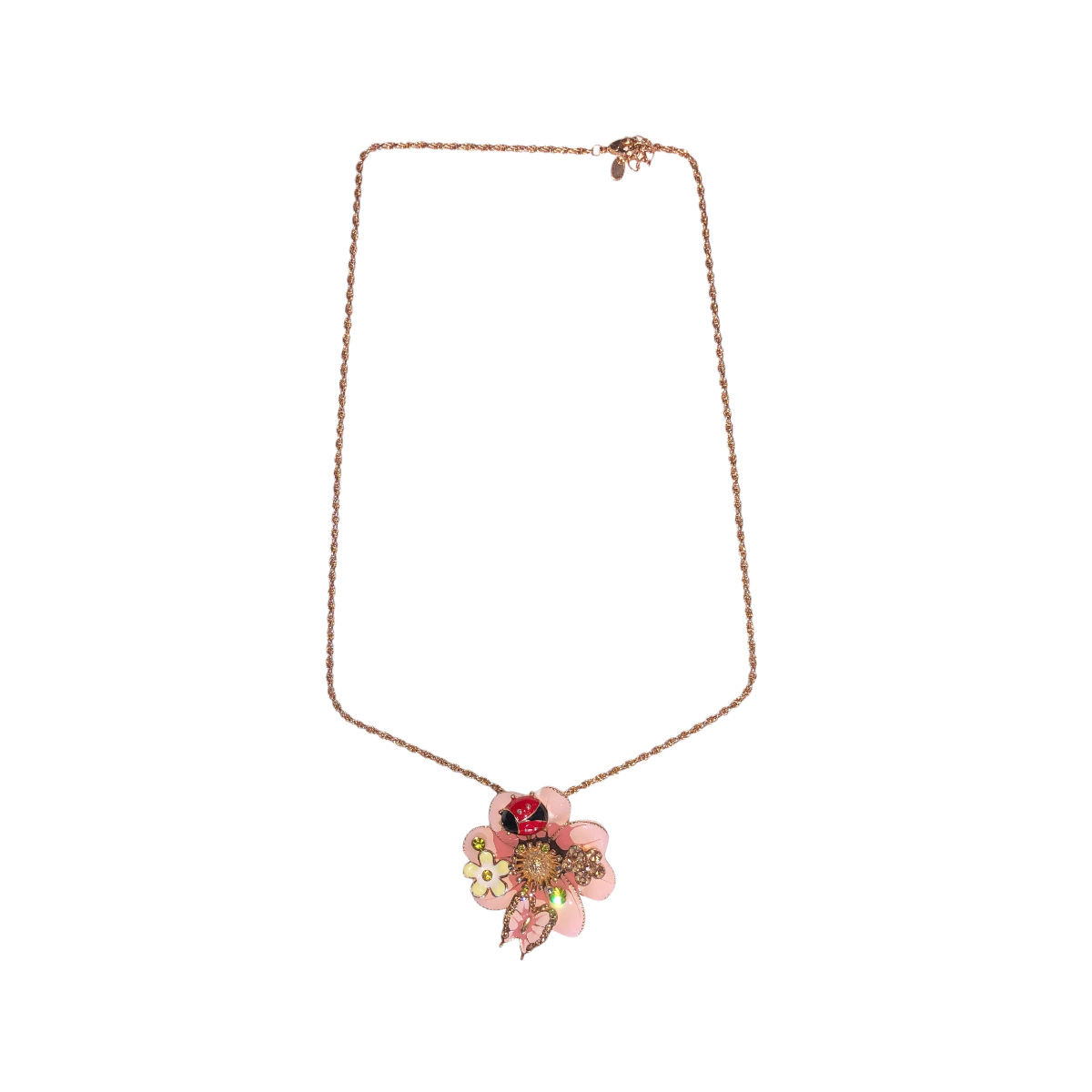 Juego De Collar Y Aretes Flor/Mariposa