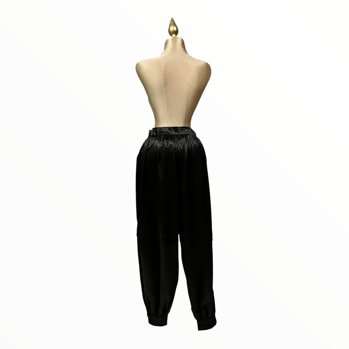 Pantalón Negro Con Pashmina Estampado LC