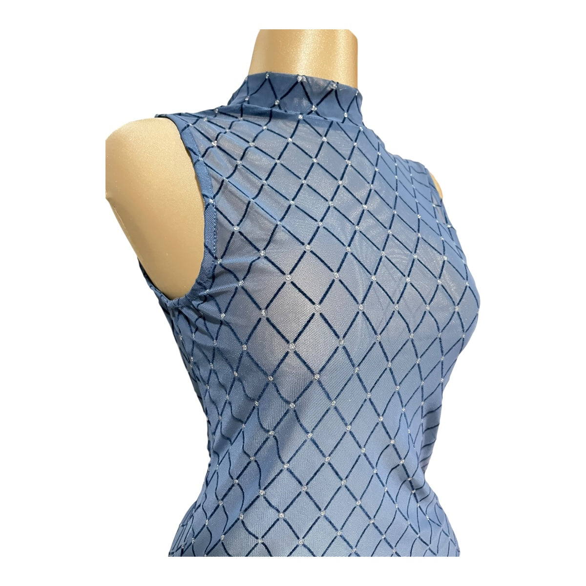 Body Rombo Azul Para Dama OM