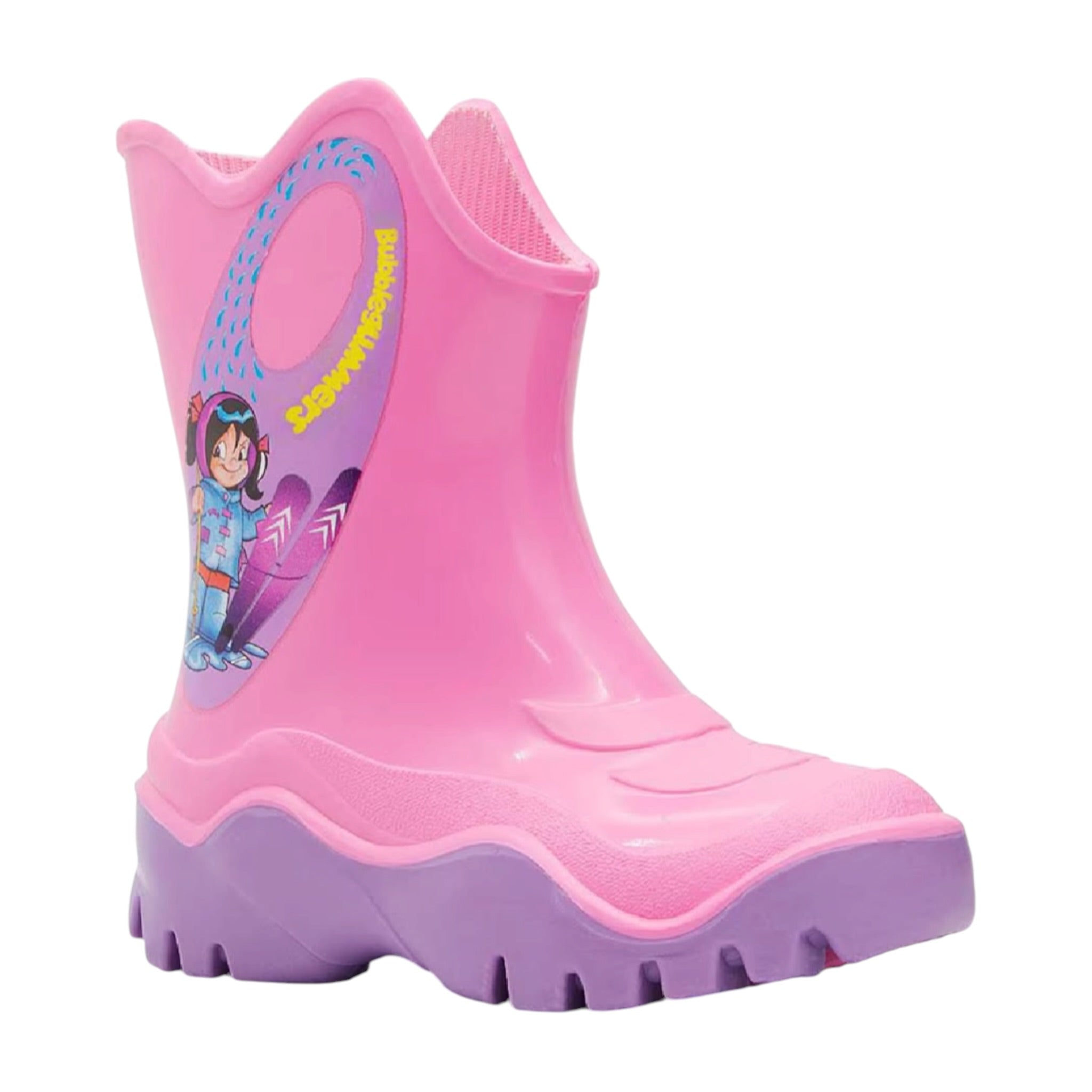 Botas De Lluvia Moon II Rosa / Lila Bubble Gummers