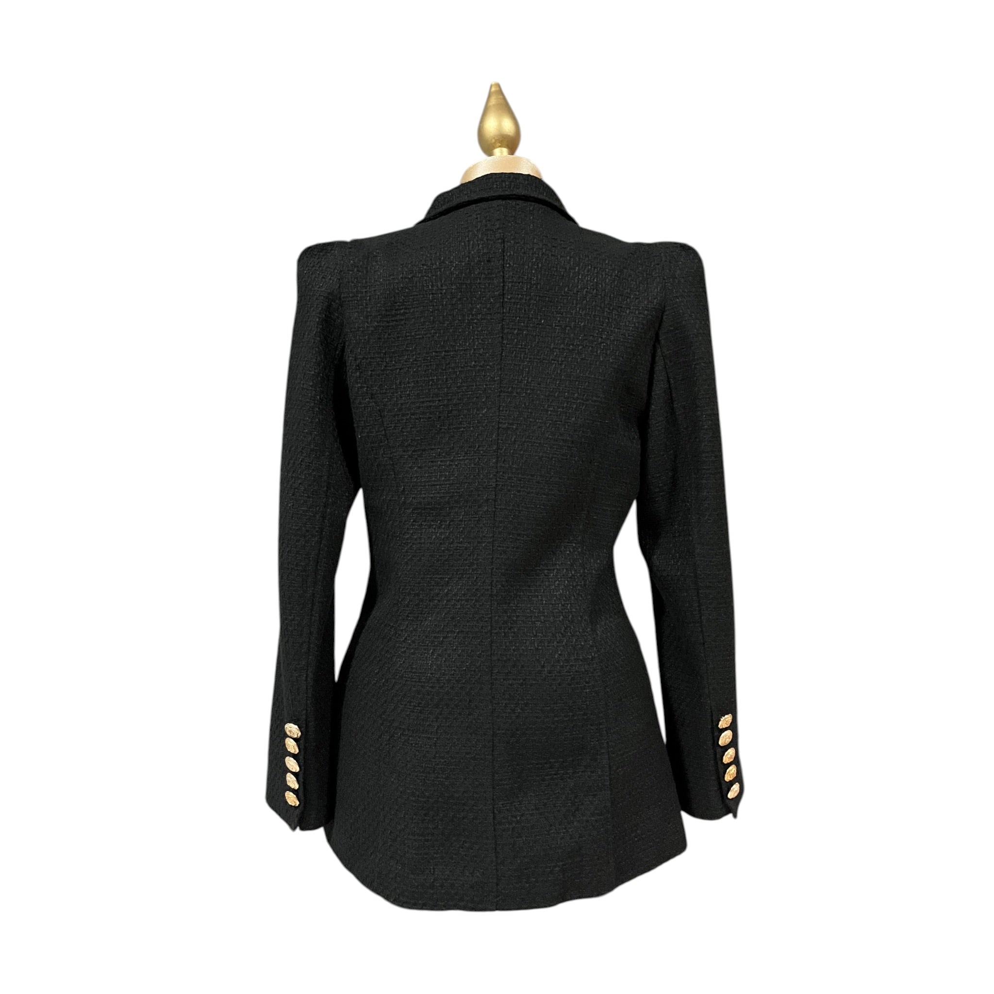 Blazer Elegante Tipo Tweed Negro LC