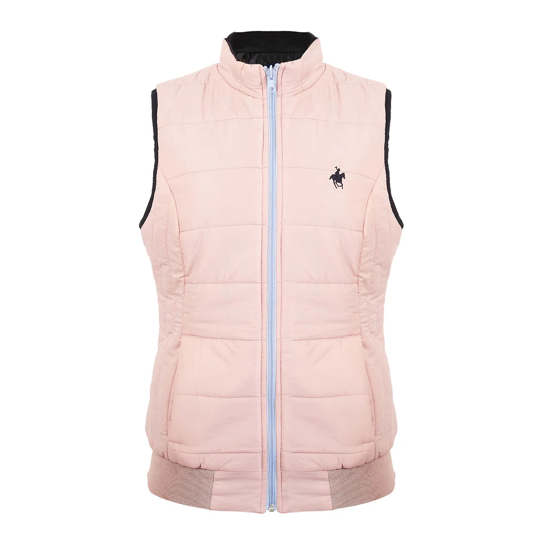 Chaleco Doble Vista Negro/Malva Para Dama Rock Hampton Polo Team