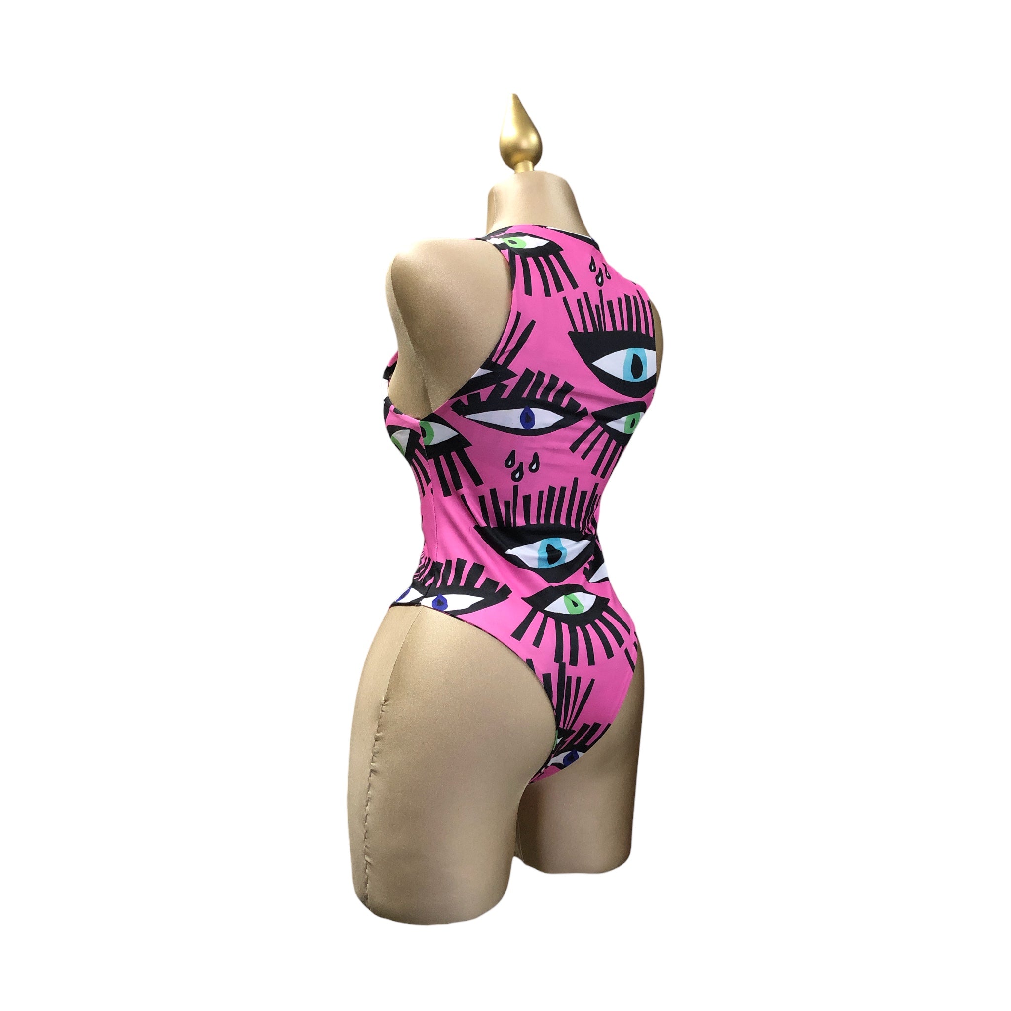Body Fucsia Estampado Ojos LC.