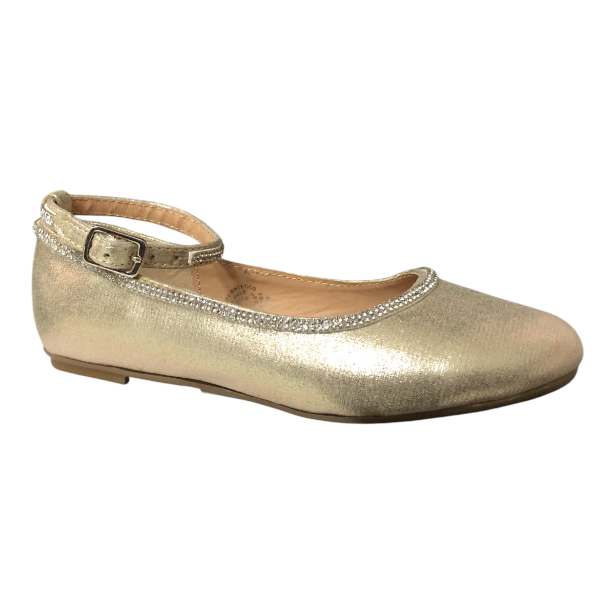 Flat Para Niña Color Oro Patey Girls